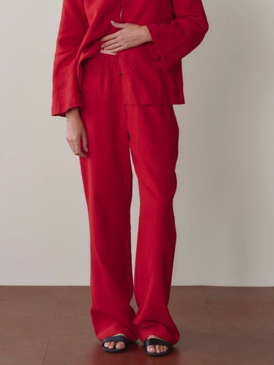 DONNI. Pants - Donni Red Simple Pants